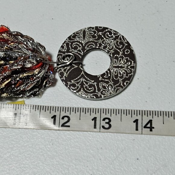 Boho Chunky Seed Beaded Necklace Engraved Donut Pendant Multi Strand Jewelry - Picture 7 of 7